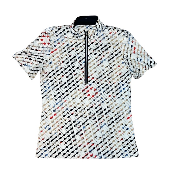 Tail Tops - Tail Women’s Athletic Zip Up‎ Short Sleeve Polo Golf Tennis XS Print